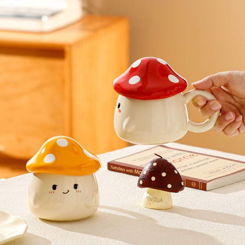 Coffee Tea Latte - Caneca de cerâmica de cogumelo com
