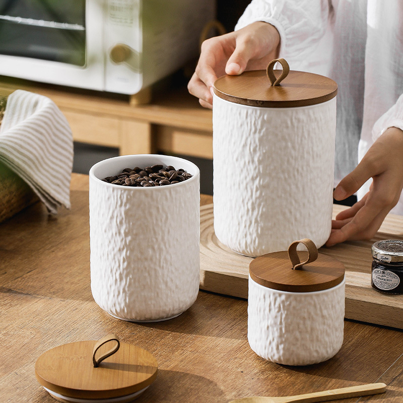 Tea Coffee Sugar Container - Recipiente de cerâmica para armazenamento de