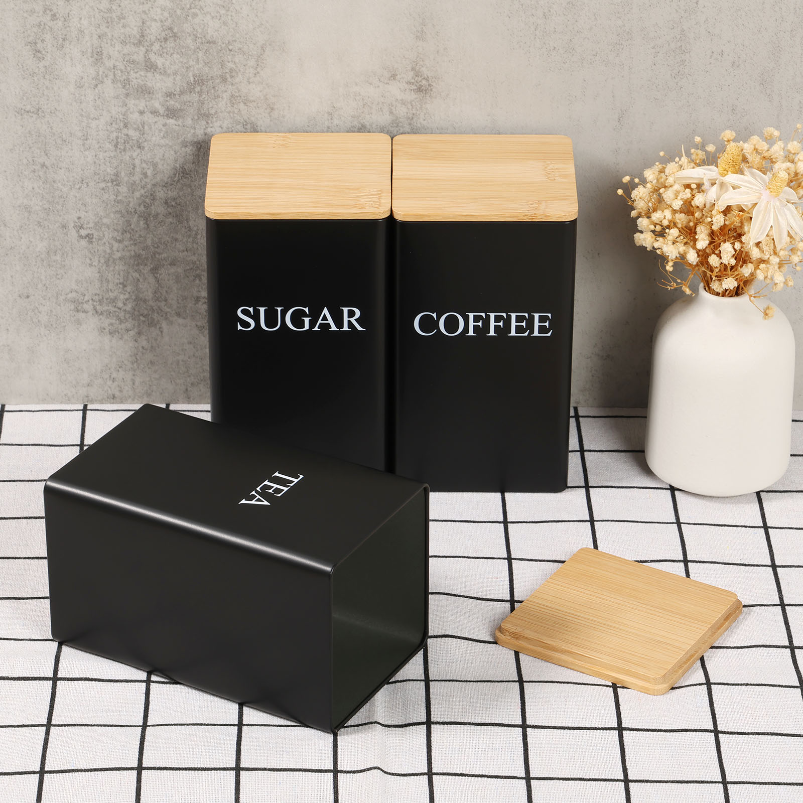 Tea Coffee Sugar Container - Jarra de armazenamento de grãos de