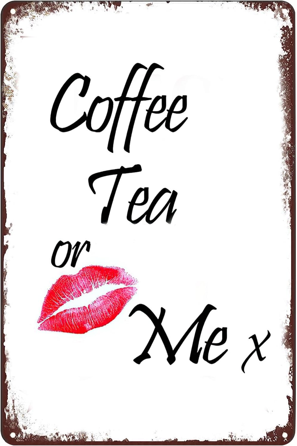 Placa de Metal Vintage com Láb - Coffee Tea And Me avaliação e preço