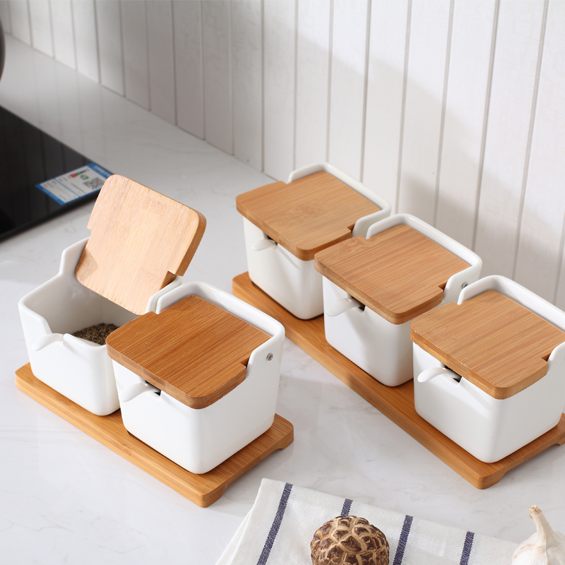 Quadrado nórdico cerâmica temp - Tea Coffee Sugar Container avaliação e preço