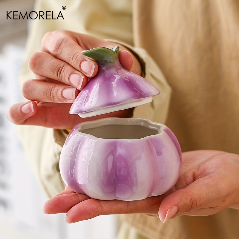 1 Pote de Cerâmica Roxo para A - Tea Coffee Sugar Container avaliação e preço