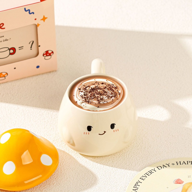Caneca de cerâmica de cogumelo - Coffee Tea Latte avaliação e preço