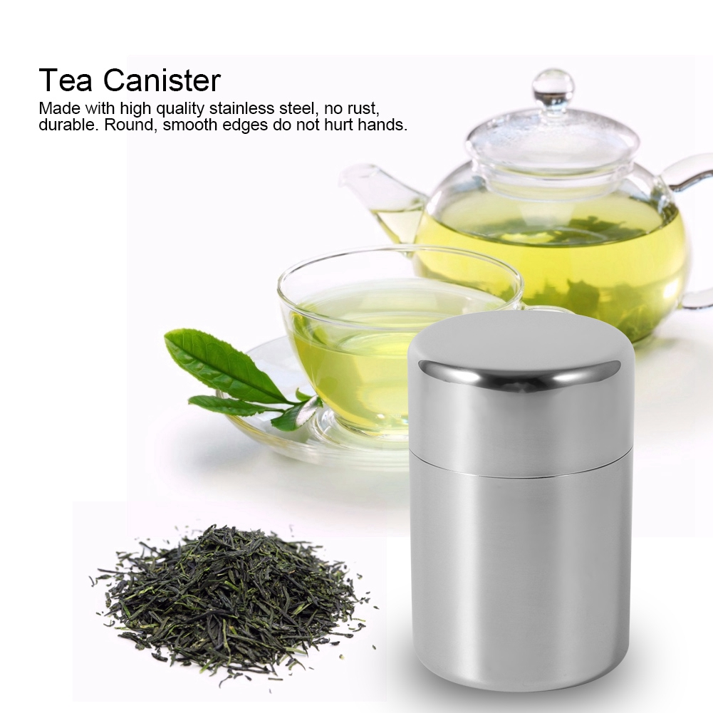 Vasilha De Folha De Chá De Aço - Tea Coffee Sugar Container avaliação e preço