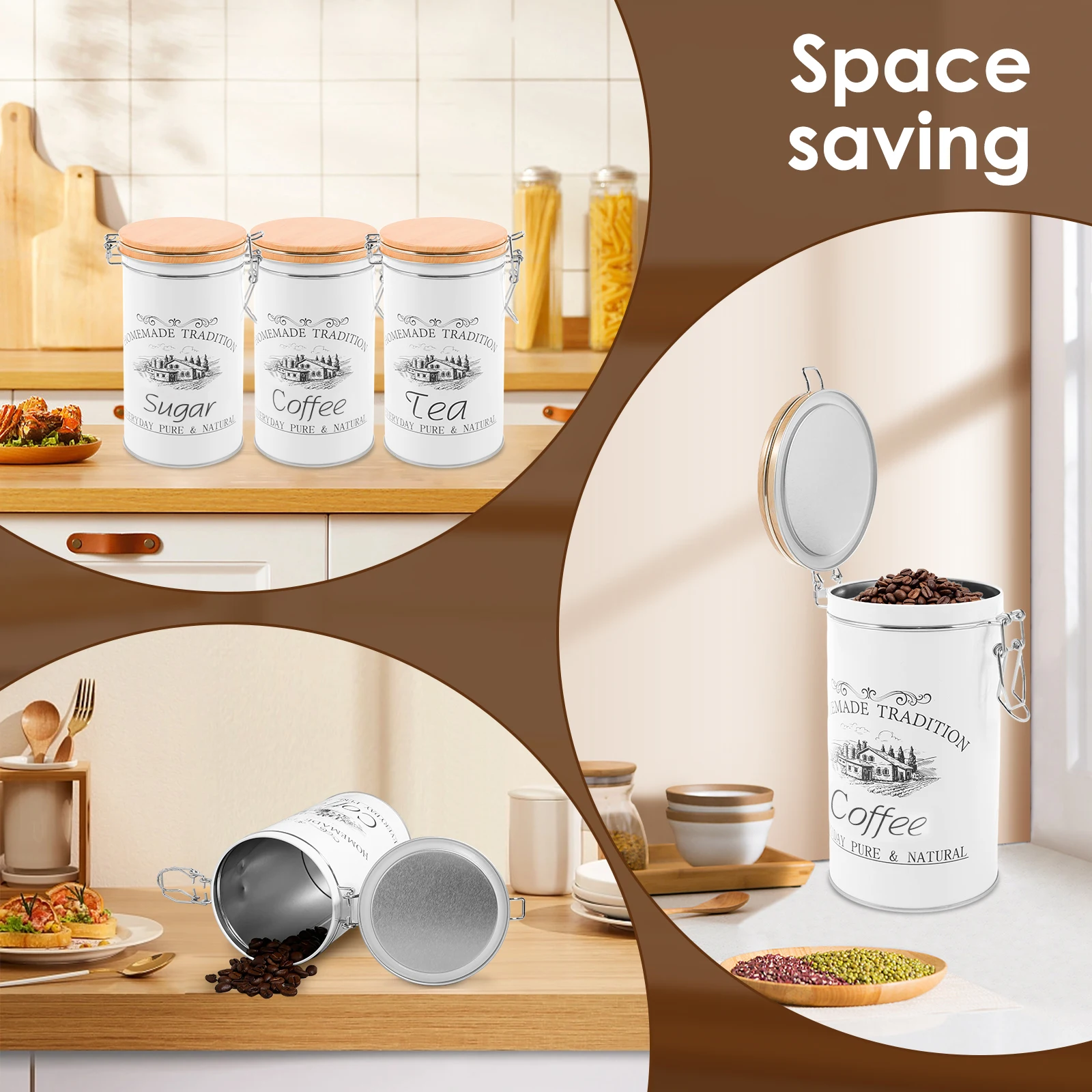 Conjunto de 3 Peças: Latas de  - Tea Coffee Sugar Container avaliação e preço