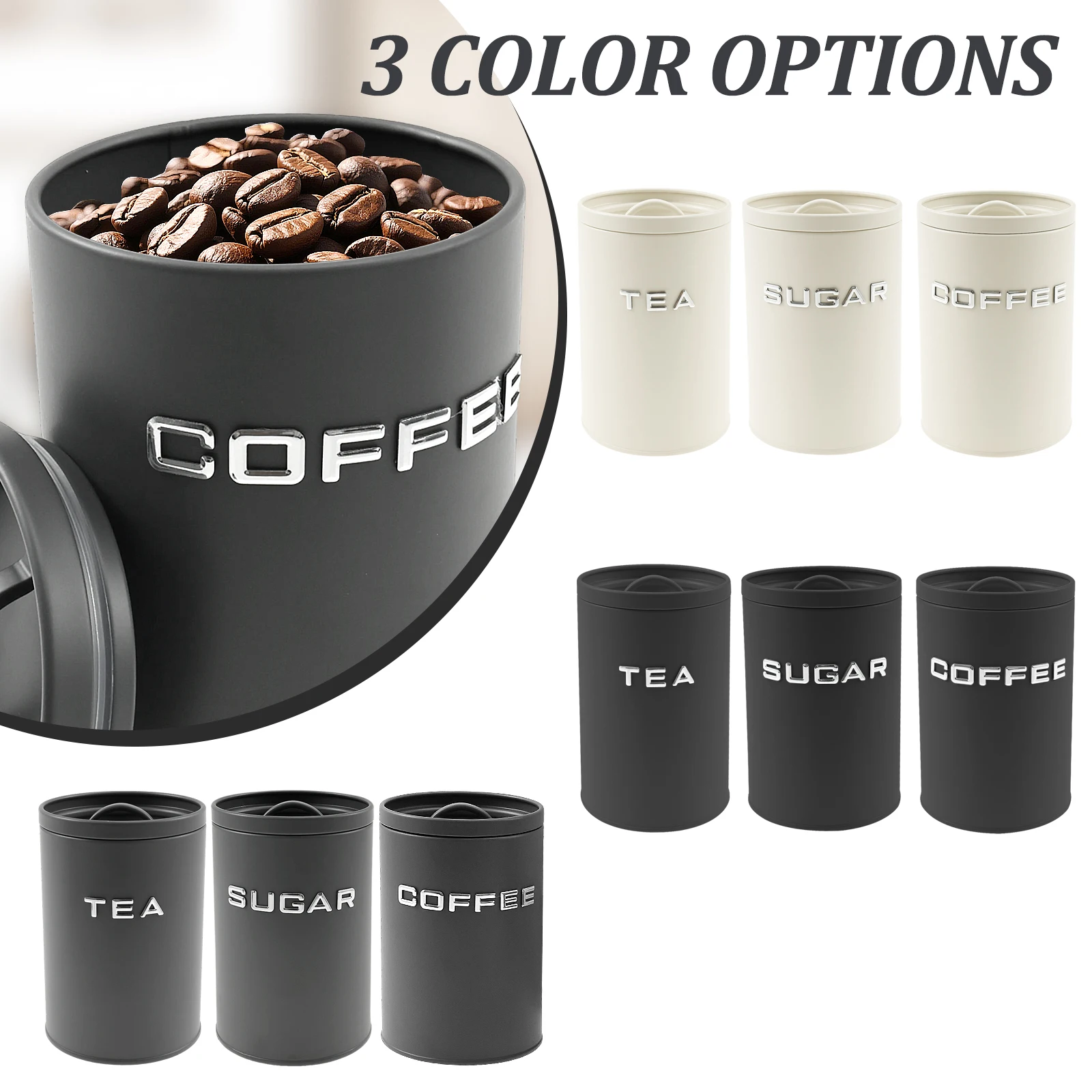 3 pçs chá café açúcar vasilha  - Tea Coffee Sugar Container avaliação e preço